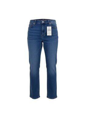 Gloria Vanderbilt Womens Blue Denim Amanda Straight-Leg Jeans Classic Fit Sz14